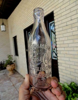 Early Escambia Pepsi Cola Straight Side Soda Bottle Pensacola,  Florida Fla 1905