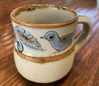 Ken Edwards Pottery Coffee Cup Mug El Palomar Tonala Mexico Blue Bird Butterfly