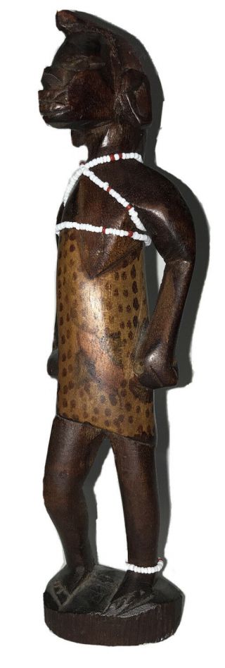 Hand Wood Carved In Kenya Tribal African Man 8 1/2” - Wood Statue Figurine