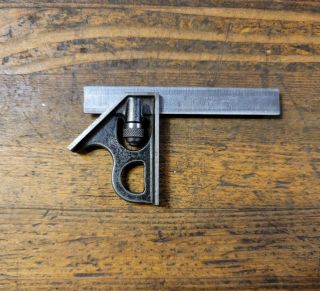 Vintage Tools Combination Square Machinist Woodworking Brown Sharpe 7 Rare ☆usa