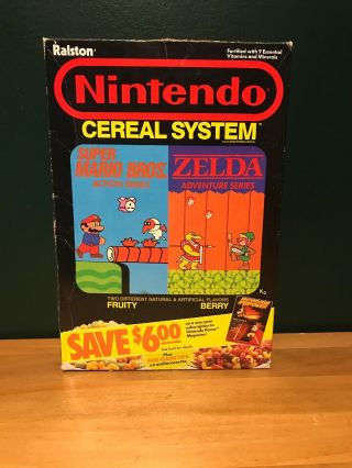 Nintendo Cereal System Mario/zelda 1988 By Ralston Box Only