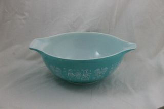 Vintage Pyrex Amish Butterprint 444 Turquoise Blue Mixing Cinderella Bowl 4 Qt