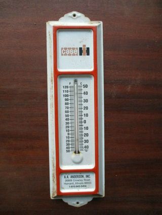 Vintage Case Ih Metal Thermometer Sign Harvard Il
