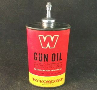 Vintage Winchester Gun Oil Lead Top Handy Oiler Rare Old Advertising Tin Can
