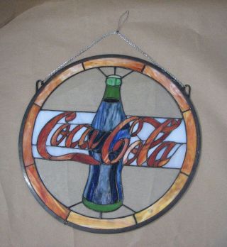 Coca Cola Coke Bottle Stained Glass Wall Hanging Art Sign 20 "