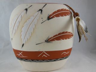 Vintage Desert Pueblo Pottery Vase Native American Indian Signed Little Ann 6.  5 "