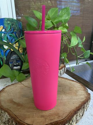 Rare Starbucks Matte Magenta Stainless Steel Venti Cold - Cup / (2019)