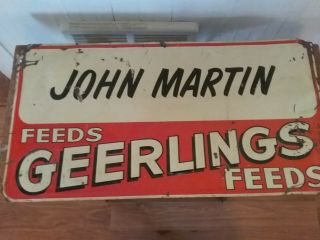 Rare Vintage Geerlings Seed Corn Dealer Embossed Sign