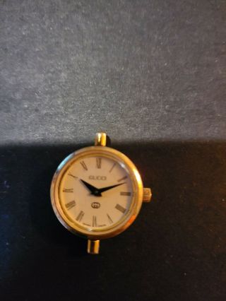 Vintage Ladies Red Green Authentic Gucci Watch Gold Dial Roman Numeral