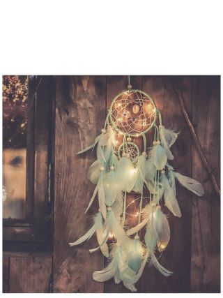 Qukueoy Light Up Dream Catchers For Bedroom Wall Hanging Decorations,  Led Home
