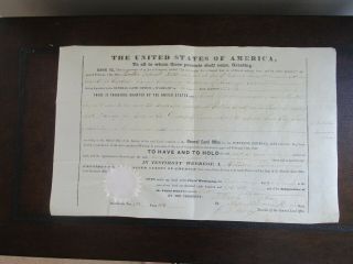 Twice Signed By Pres.  Millard Fillmore,  Land Grant For Deceased Miss.  Volunteer