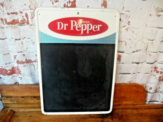 Vintage Rare Dr.  Pepper Chalkboard Embossed Metal Menu Sign
