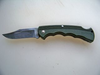 Buck Pocket Knife Lock Back Model 422a Bucklite Green Finger Groove Handle