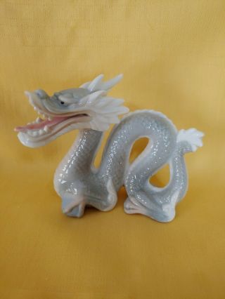 Vintage Ceramic Asian Chinese Dragon Figurine 5 " X4.  75 " X2.  "