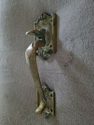 Vintage Solid Hand Hammered Brass Door Pull/handle Thumb Latch Arts & Crafts