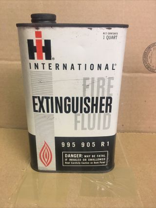 Vintage International Harvester Fire Extinguisher Fluid Can Farm Rare