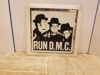 Vintage Run Dmc Fair Or Carnival Prize Wall Art/mirror 12.  5 " Square D.  M.  C
