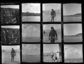 N991 12 1955 Negatives.  Skindive,  Spear Fishing,  Surfing,  Coast Of La Jolla Calif.