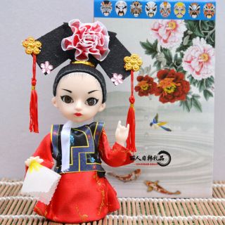 Ancient Chinese Noble Girl Of Qing Dynasty Q Version Mini Peking Opera Doll Gift