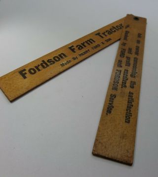 Vintage Fordson Farm Tractor Advertising Folding Rule Henry Ford & Son 12 "