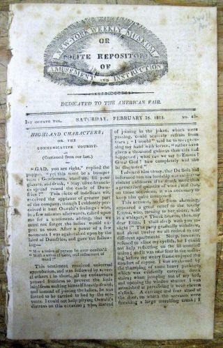 1815 Newspaper War Of 1812 Ends - The Treaty Of Ghent Signed By The Us