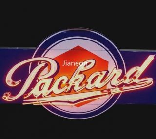 Rare Designed Packard Approved Service Auto Gas & Oils Pump Real Neon Sign Light
