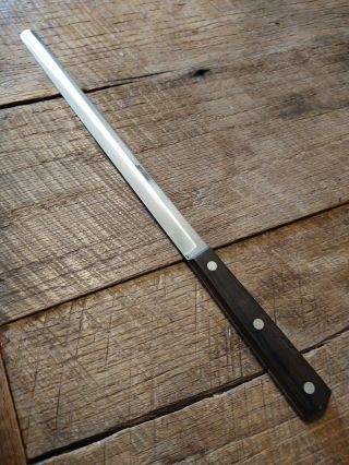 Cutco 34 Slicing Carving Meat Carver Knife Brown Wood Handle 14” Sharp Vintage