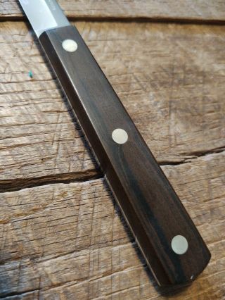CUTCO 34 Slicing Carving Meat CARVER KNIFE Brown Wood Handle 14” Sharp Vintage 2