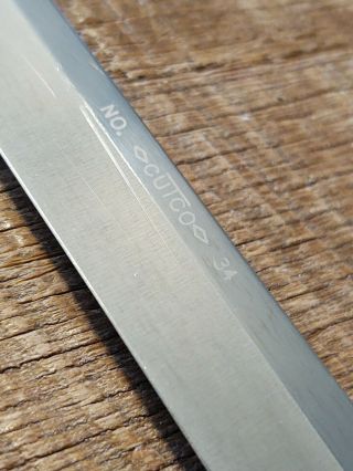 CUTCO 34 Slicing Carving Meat CARVER KNIFE Brown Wood Handle 14” Sharp Vintage 3