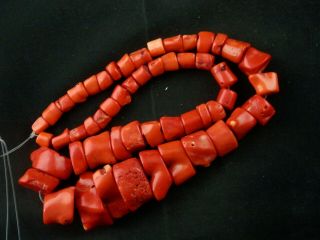 24 Inches Pure Large Tibetan Red Coral Beads Prayer Necklace B085