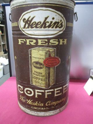 Huge Vintage HEEKIN ' S Coffee Tin - 27 