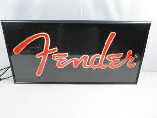 FENDER Guitar Store Dealer Advertising Lighted Sign Rare Man Cave Collectible 3