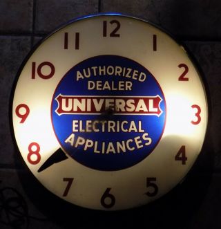 Vintage Universal Electrical Appliances Ashland Ma Mass Dealer Advertising Clock