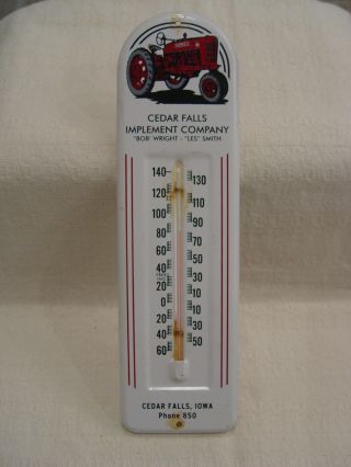Cedar Falls Implement Co.  Ih Farmall Tractors Tractor Advertising Thermometer