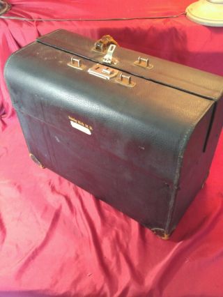 Vintage Black Leather Hard Shell Doctor/medical Bag,  Aged