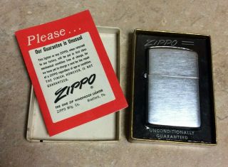 Vintage Zippo Lighter Brush Finish No.  200 Box Bradford