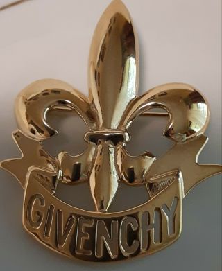 Givenchy Fleur De Lis Brooch Rare And Awesome 2.  25 " Vintage Designer Pin