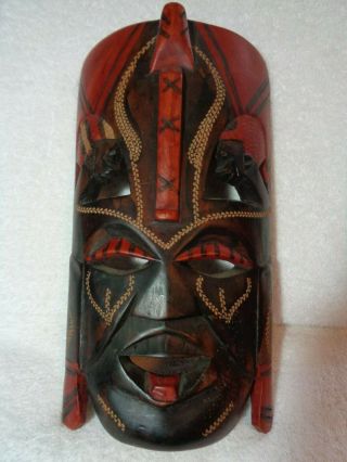 Wood Face Mask Hand Carved Faces Wedding African Style Hanging Wall Art