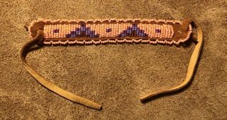 Colored Native American Lakota Sioux Lazy Stitched Beaded Wrist Band