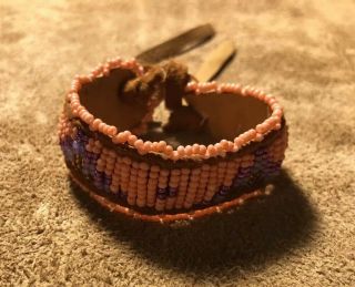 Colored Native American Lakota Sioux Lazy Stitched Beaded Wrist Band 3