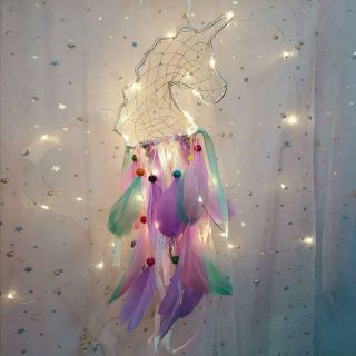 Dream Catcher With Lights,  Unicorn Dreamcatcher For Kids,  Girls Bedroom Wall Decor 2