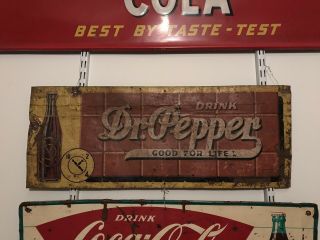 Vintage Dr Pepper Tin Sign Advertising 28 1/2” X 11”