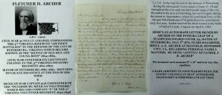 Civil War Wia Confederate Colonel 3rd Va Infantry Mayor Petersburg Letter Signed