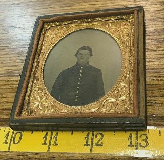 Antique Tin Type Photo Civil War Soldier