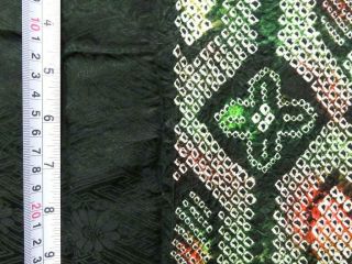 01vBCF 2071 Silk Fabric Vintage Japanese kimono Hand stitched Shibori 3