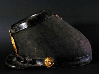 Civil War Period Musicians Kepi Cap Hat with its Large Two Piece Shako Plate 3