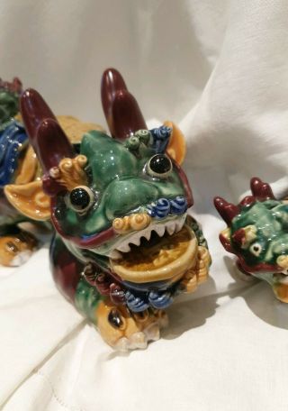 Vintage Chinese Asian Glazed Ceramic Foo Dragon