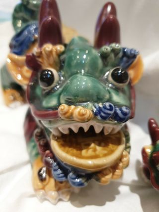 Vintage Chinese Asian Glazed Ceramic Foo Dragon 2