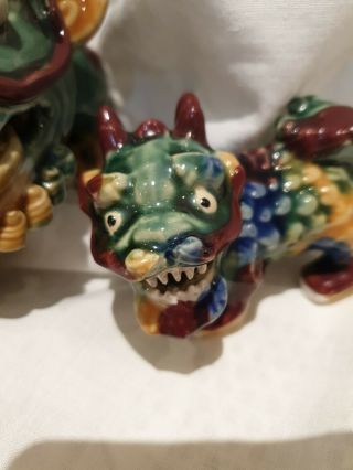 Vintage Chinese Asian Glazed Ceramic Foo Dragon 3