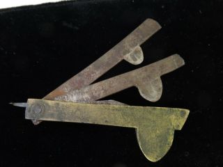 Solid Brass Antique Civil War Period Bleeder Fleam 2 Blade 1 Knife